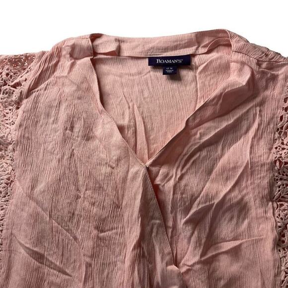 Roaman’s Women's Crinkle Wrap Maxi Dress Size 12W‎ Blush Pink - Picture 9 of 13